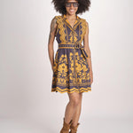 mini abito con stampa VIXEEN MIDNIGHT INK scarlett poppies 