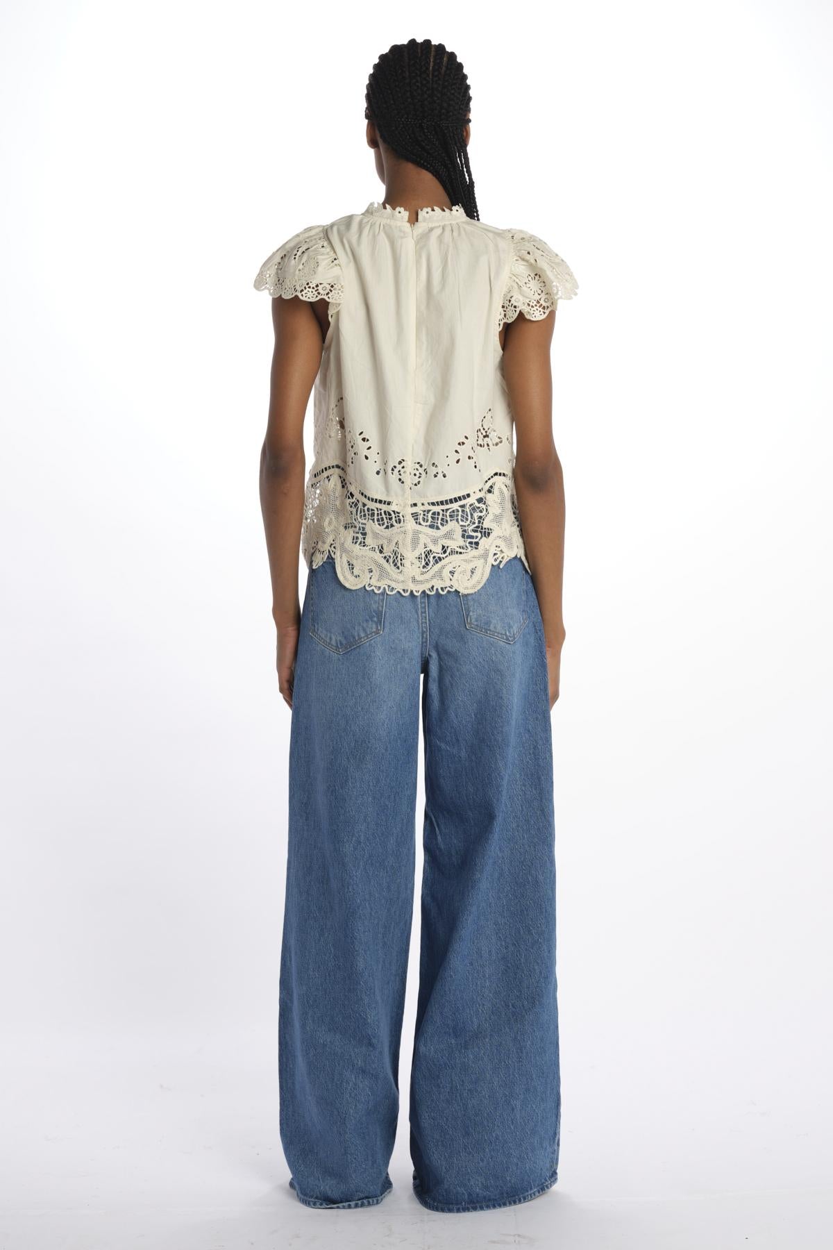 Top GIANNA pizzo macramè 026 BONE sea ny 