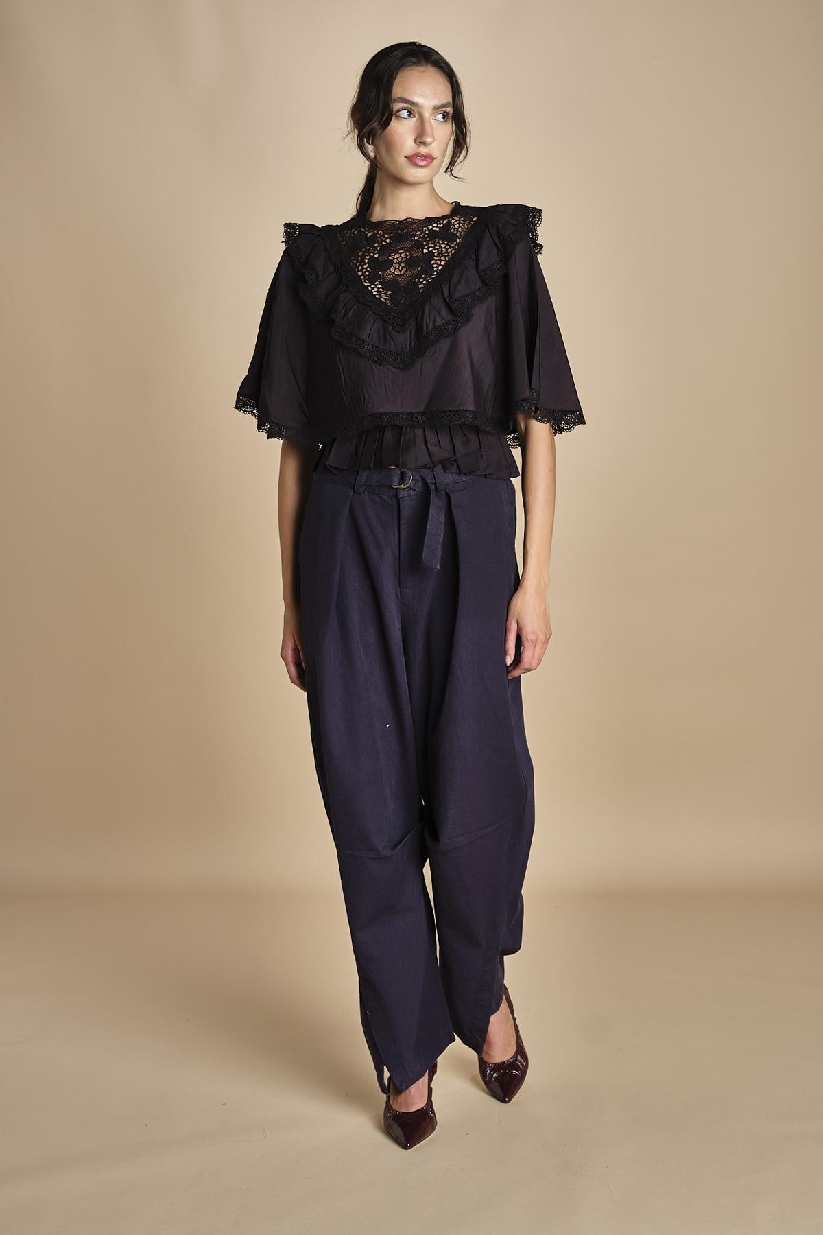 top ricamato SHANNA 121 BLACK sea ny 