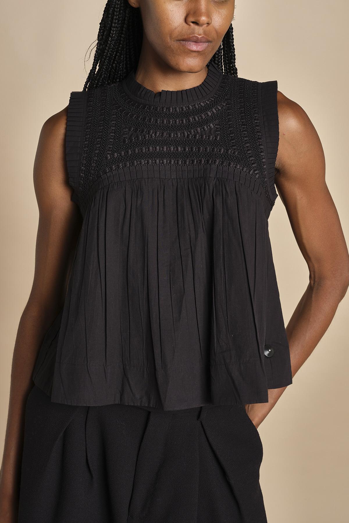 top plisse senza maniche LARISSA 107 BLACK BLACK sea ny 