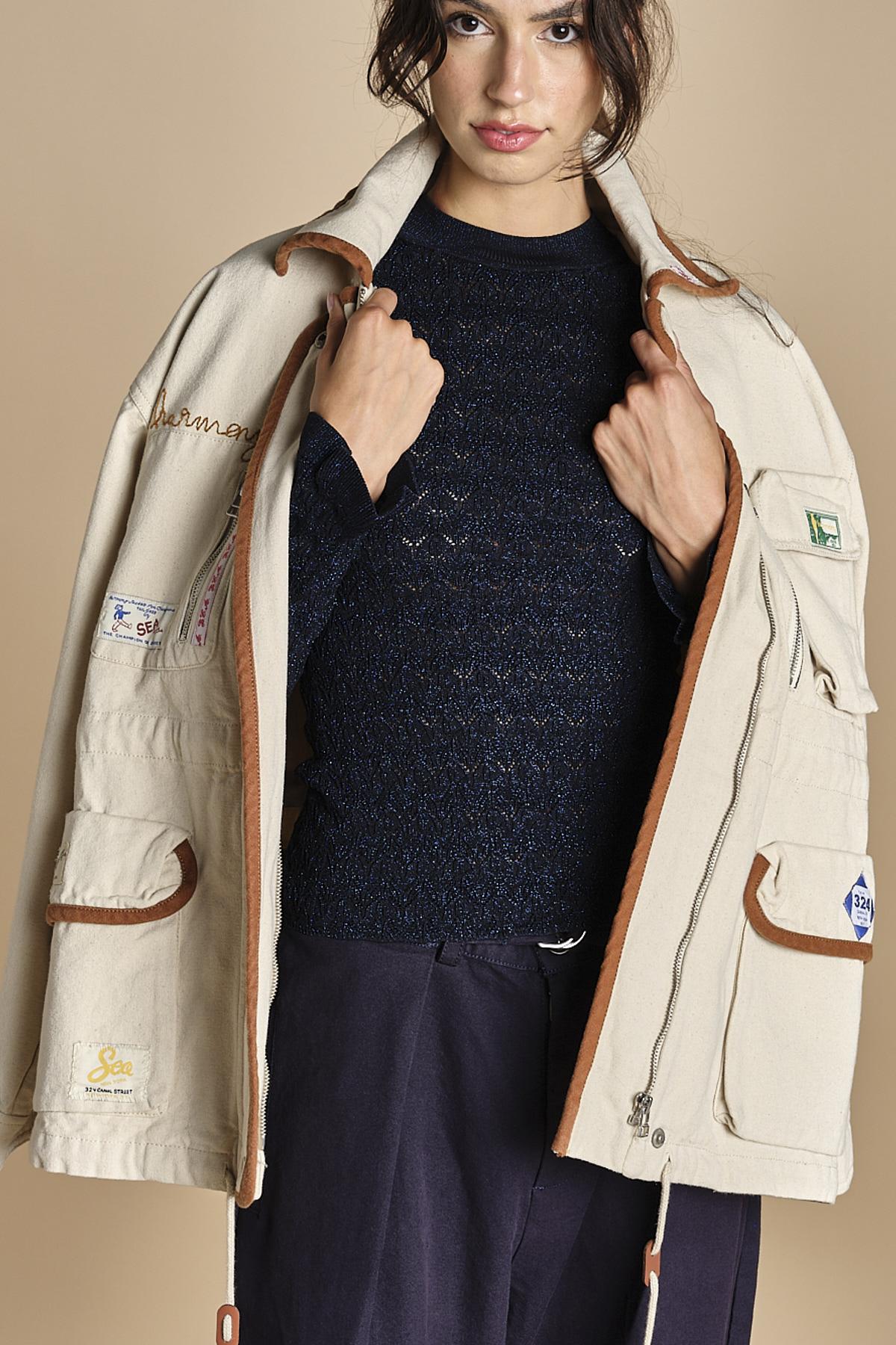 maglia girocollo jaquard RUBY 118 NAVY sea ny 