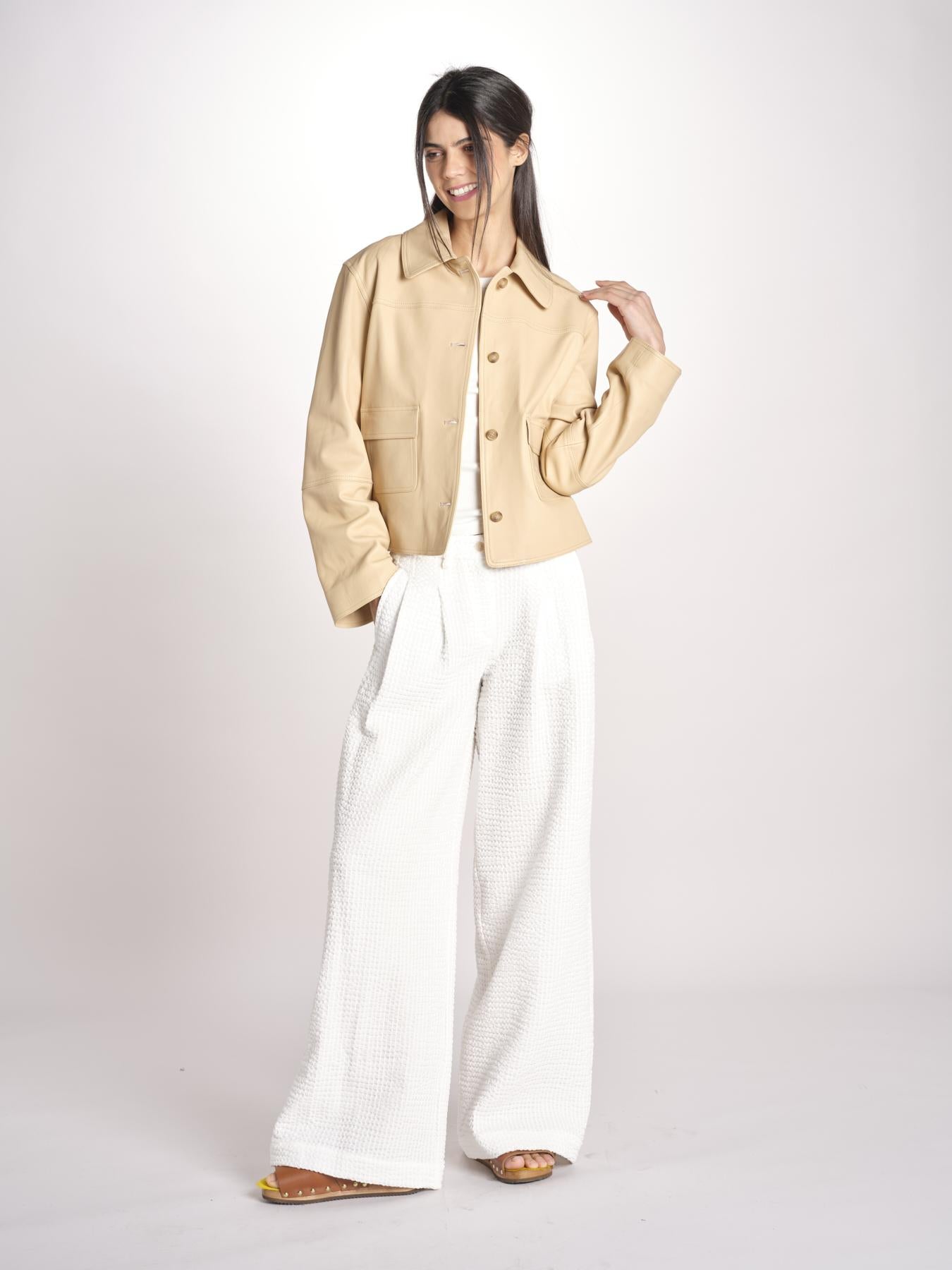 giacca in pelle RONIA BEIGE malina 
