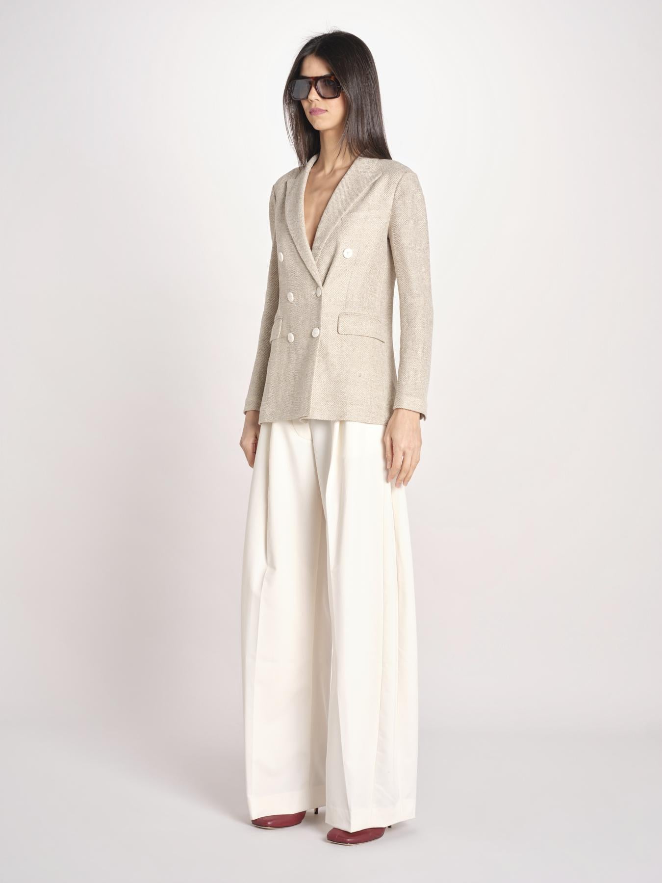 Giacca doppio petto in lino e cotone FD3990 1568 circolo 1901 