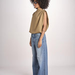 blousa con arriccio TSH0737IDRIS BEIGE VERT BEI4723S soeur 