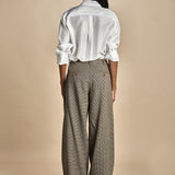 KATHERINE pantaloni piede de poule con pinces MJD217_A0CW16 BLK BRWN jejia 