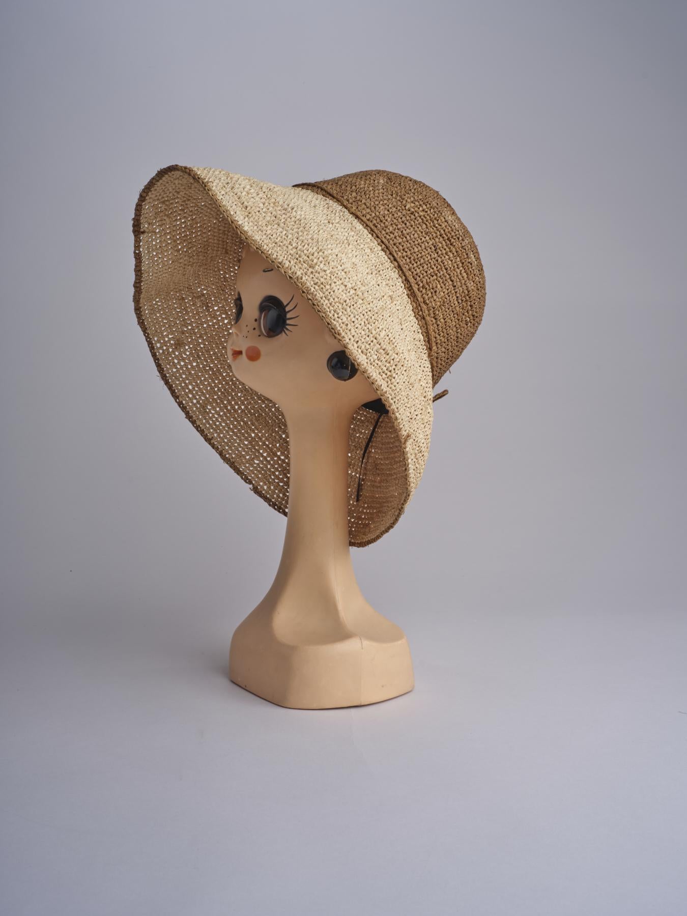 CAPELINE cappello in paglia bicolor DEMI CAPELINE CROCHET 01BG196 MA bagatelle france 