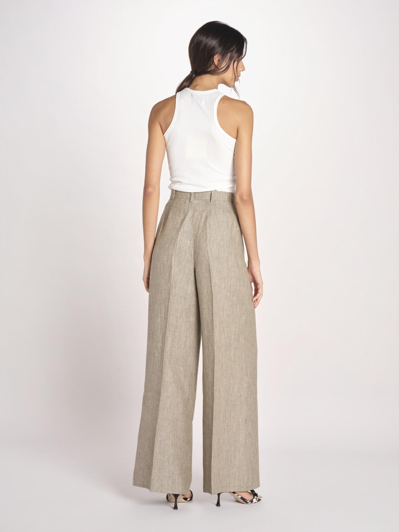 pantalone con due pinces MONIQUE 689 503 26 MORO quelledue 