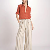 Pantalone in lino rigato KARLY M29DOKARLY_T2301 R708 BEIGE massimo alba 