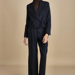 GRACE pantalone con pinces F25-040 013 MIDNIGHT BLU oscar 