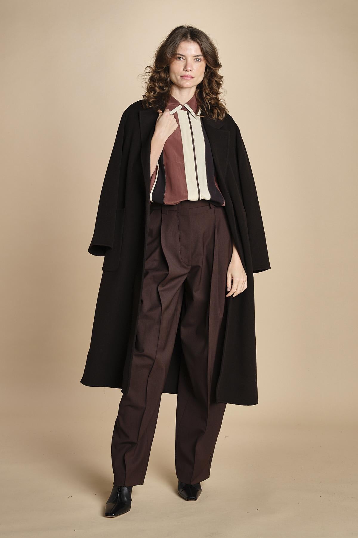 camicia con collo a pannelli BL_3261T BROWN bodice 