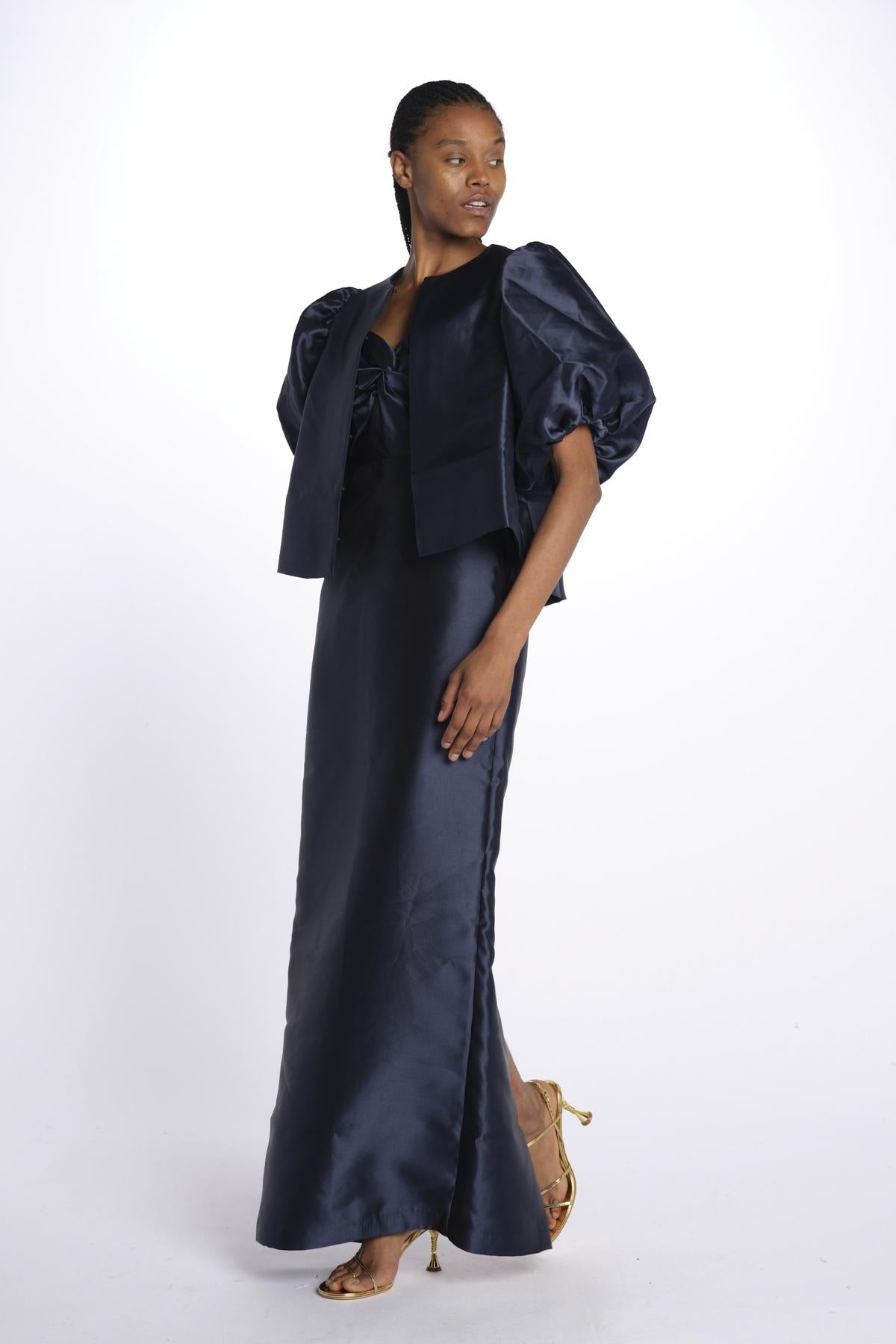 Abito HALEY lungo bustiere 12247954 NAVY malina 