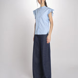 Camicia intarsio maniche alette GIFTY 6EVA04-V09857 AZUR vanessa bruno 