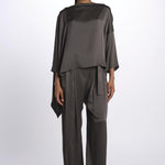 2881 camicia asimmetrica in crepe satin 2881 STONE dusan 