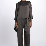 2881 camicia asimmetrica in crepe satin 2881 STONE dusan 