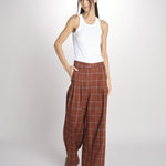pantaloni check KATHERINE MJD217_LOVECH BURNT CHECK jejia 