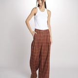 pantaloni check KATHERINE MJD217_LOVECH BURNT CHECK jejia 