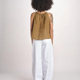 top ricamo greche BE25204 KHAKI WINE benaras soleil 
