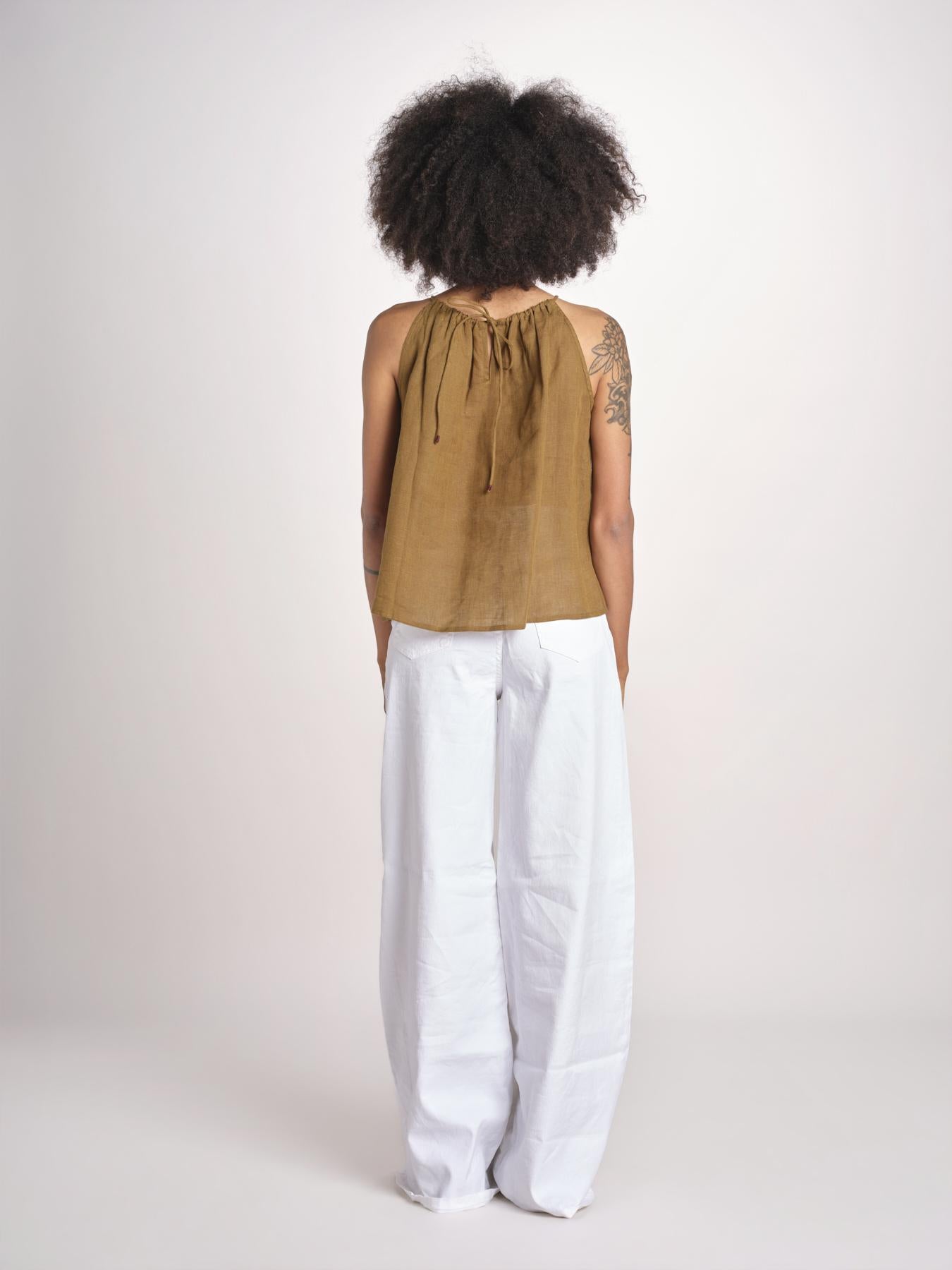top ricamo greche BE25204 KHAKI WINE benaras soleil 