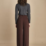 pantalone con pinces 15P008PL022 P157 DARK BROWN ines de la fressange 