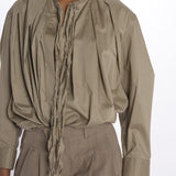 Camicia over con pieghe DARIA SHIRT TAUPE jejia 