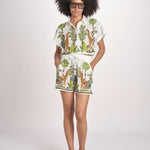 camicia cropped BE24867 WHITE MULTI benaras soleil 