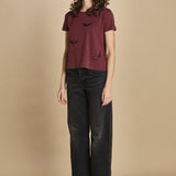 t-shirt con ali ricamate. JWTS02821 BURGUNDY 540 zadig & voltaire 