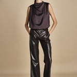 pantalone in ecopelle TRIFF F25-080 030 CHOCOLATE oscar 