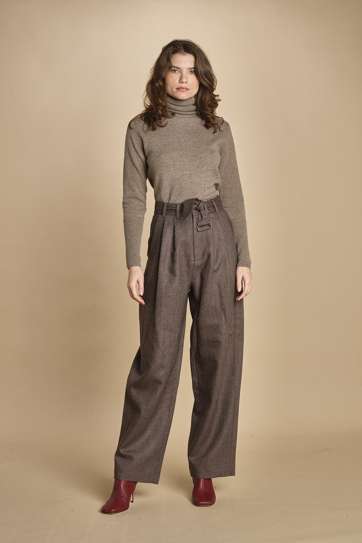 pantalone con due pinces occhio di perenice. PAN0261 MAR1025W soeur 