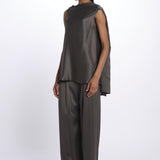 2857 top asimmetrico in crepe satin 2857 STONE MEDIUM dusan 