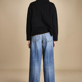 maglia girocollo over CLAUDIA GIROCOLLO NERO_CAMMELLO tenne' 