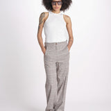 pantalone in principe di galles 16P005CO251 P671 BROWN MULTI ines de la fressange 