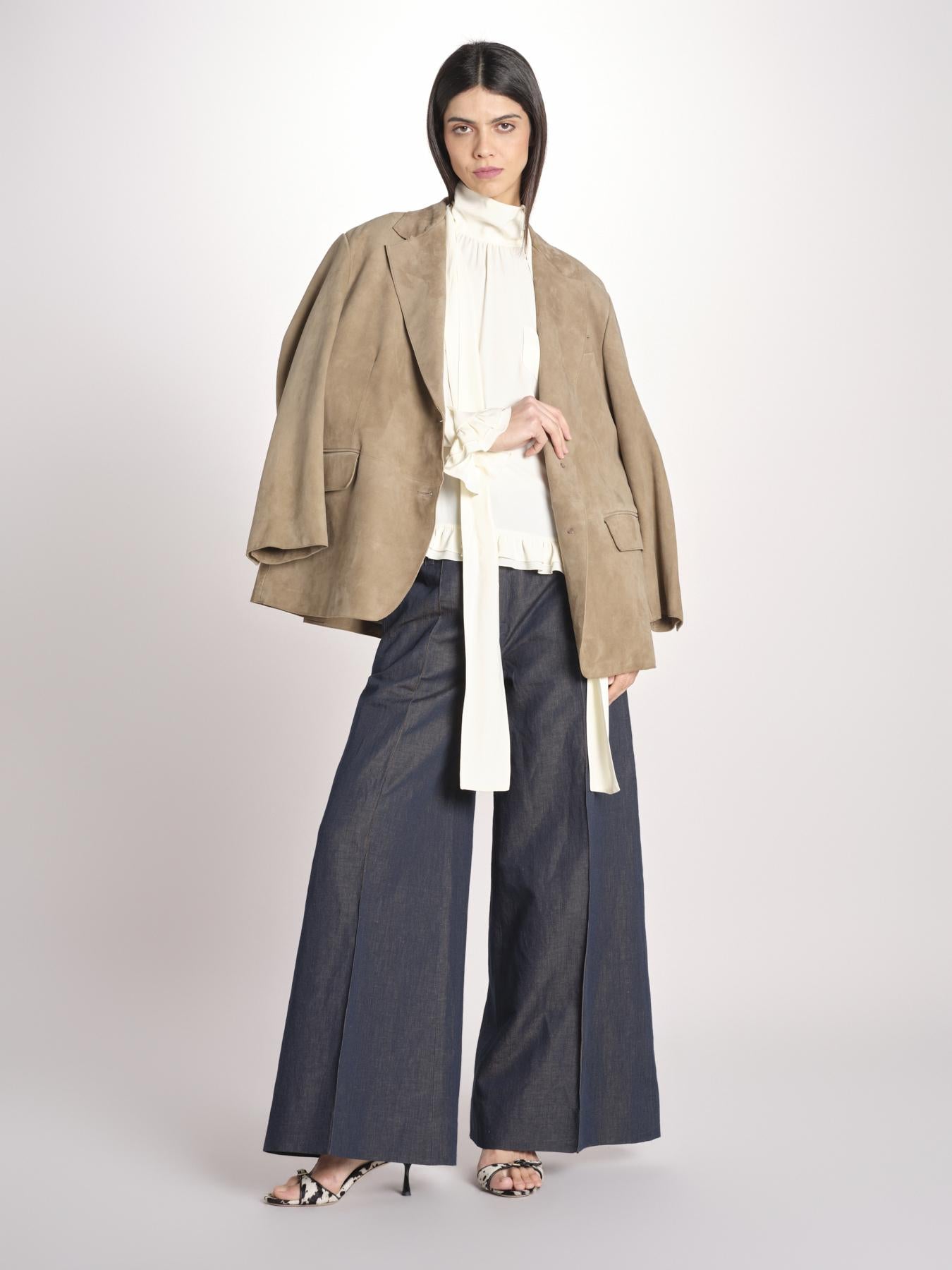 pantalone largo con nervature ORIANA 540 356 606 quelledue 