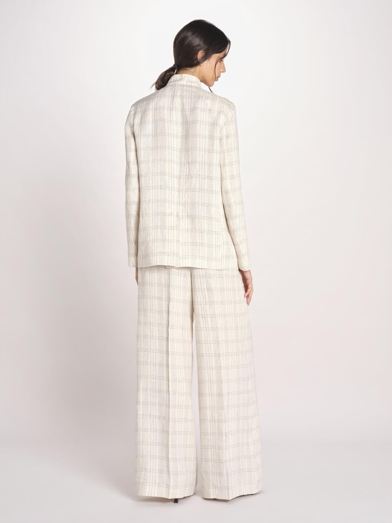 giacca guru lino a quadri BERYL33113 10047 7 quelledue 