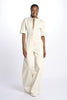 WHITE m/c overalls with zip