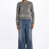 EDIN farm emb cardigan E047 GREY sea ny 