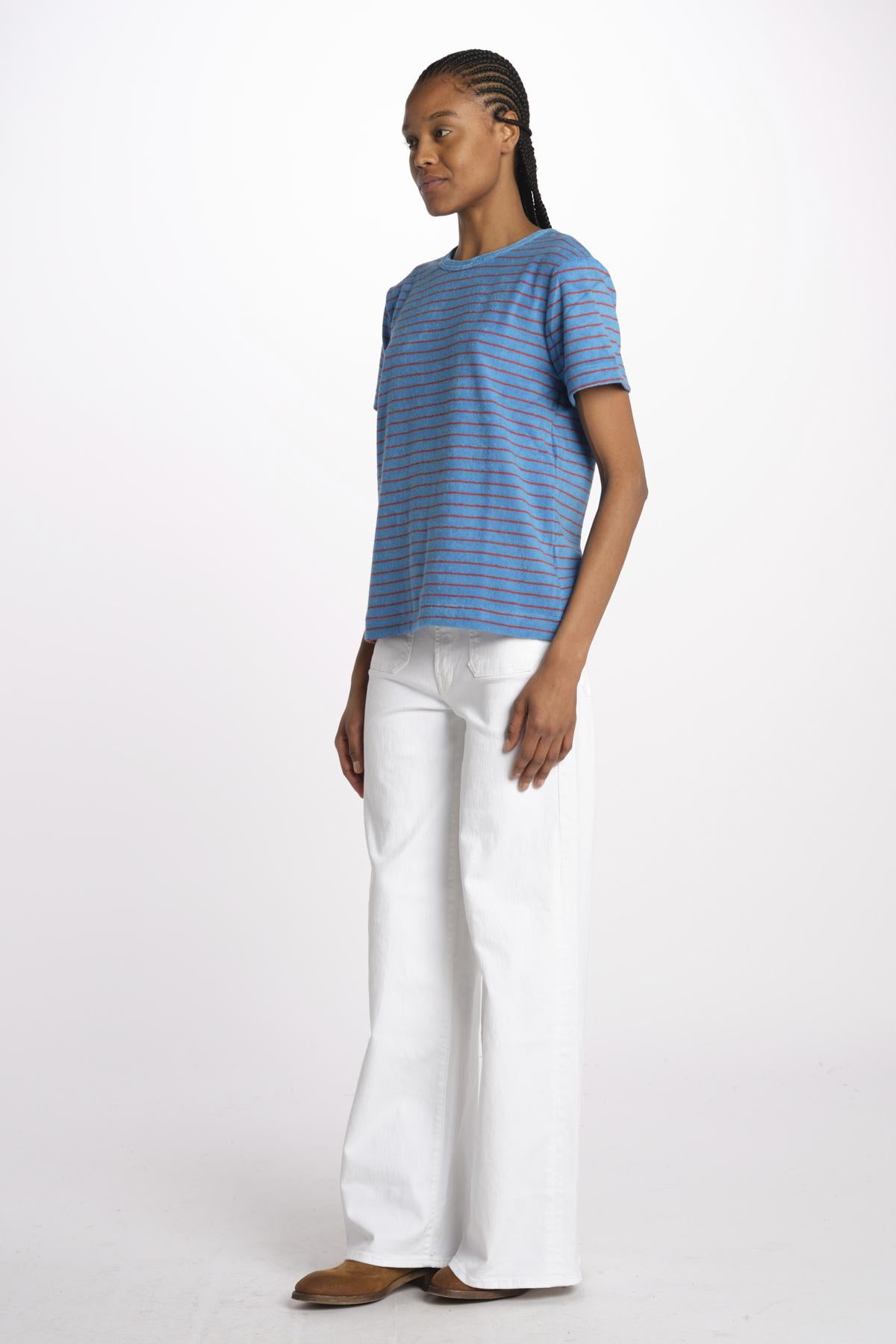 T-shirt girocollo spugna righe SKY DREAMERS AZZURRO howlin' 