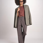 pantalone con pinces e risvolto PAN1319WATSON GRIS ANTHRACITE GRI0326S soeur 
