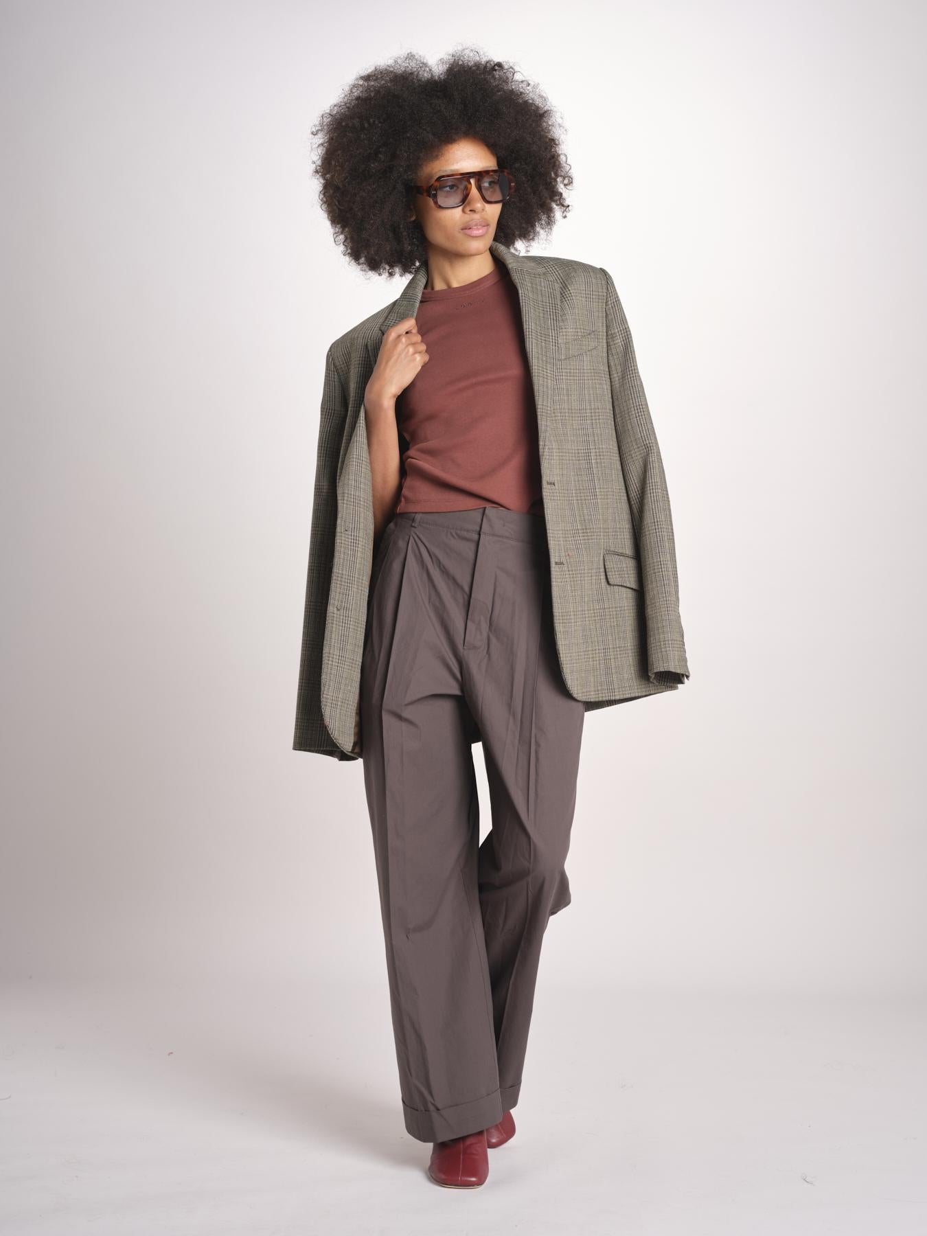 pantalone con pinces e risvolto PAN1319WATSON GRIS ANTHRACITE GRI0326S soeur 