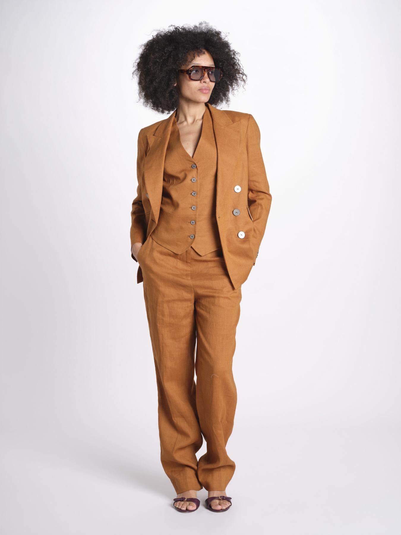 blazer doppiopetto 16V022LI011 P632 CHESTNUT ines de la fressange 