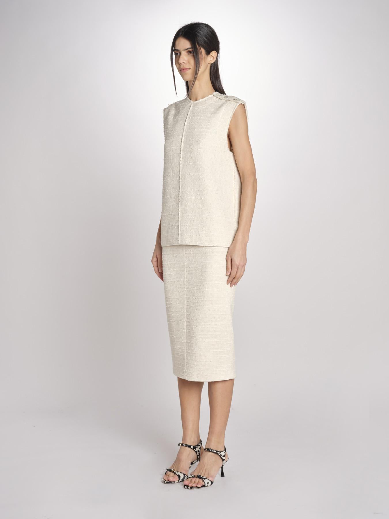 Top in bouclé T021-0248-1115 CREMA n21 