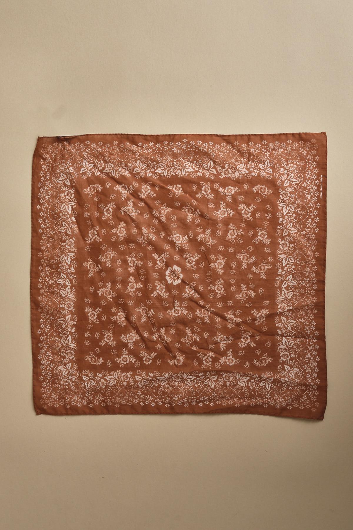 fazzoletto quadrato in voille di cotone con stampa bandana POCKET ARANCIO massimo alba 