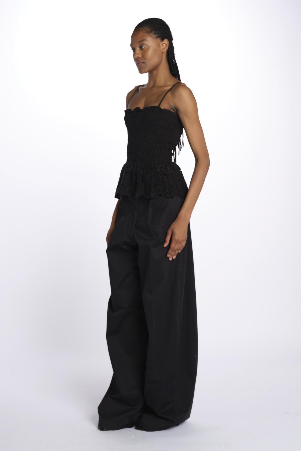 Top MARTINA elastico sangallo DM 1229 BLACK damson madder 