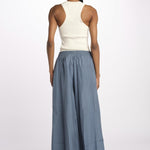 PALAZZO pantaloni in seta  by milaura. BE24252PANT GREY BLU benaras soleil 