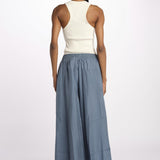 PALAZZO pantaloni in seta  by milaura. BE24252PANT GREY BLU benaras soleil 