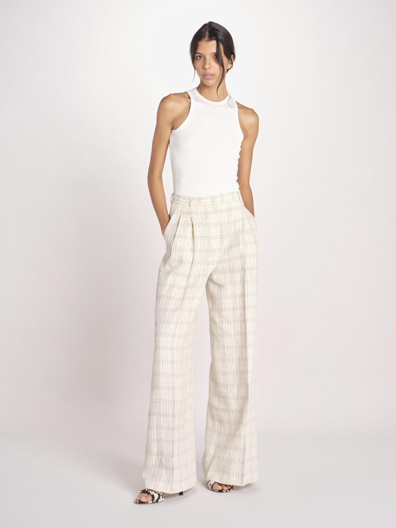 pantalone lino MONIQUE 689 10047 7 quelledue 