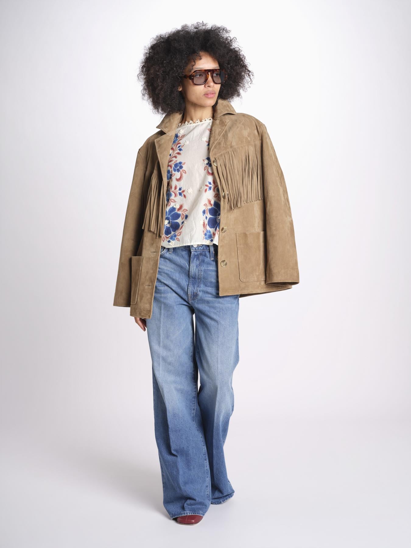 camicia voille m/c stampa a fiori 344127 RENATA SAND 26089 farm rio 