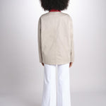 giacca sahariana con colletto in contrasto 16V525CO574 P150 BEIGE ines de la fressange 