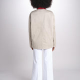 giacca sahariana con colletto in contrasto 16V525CO574 P150 BEIGE ines de la fressange 
