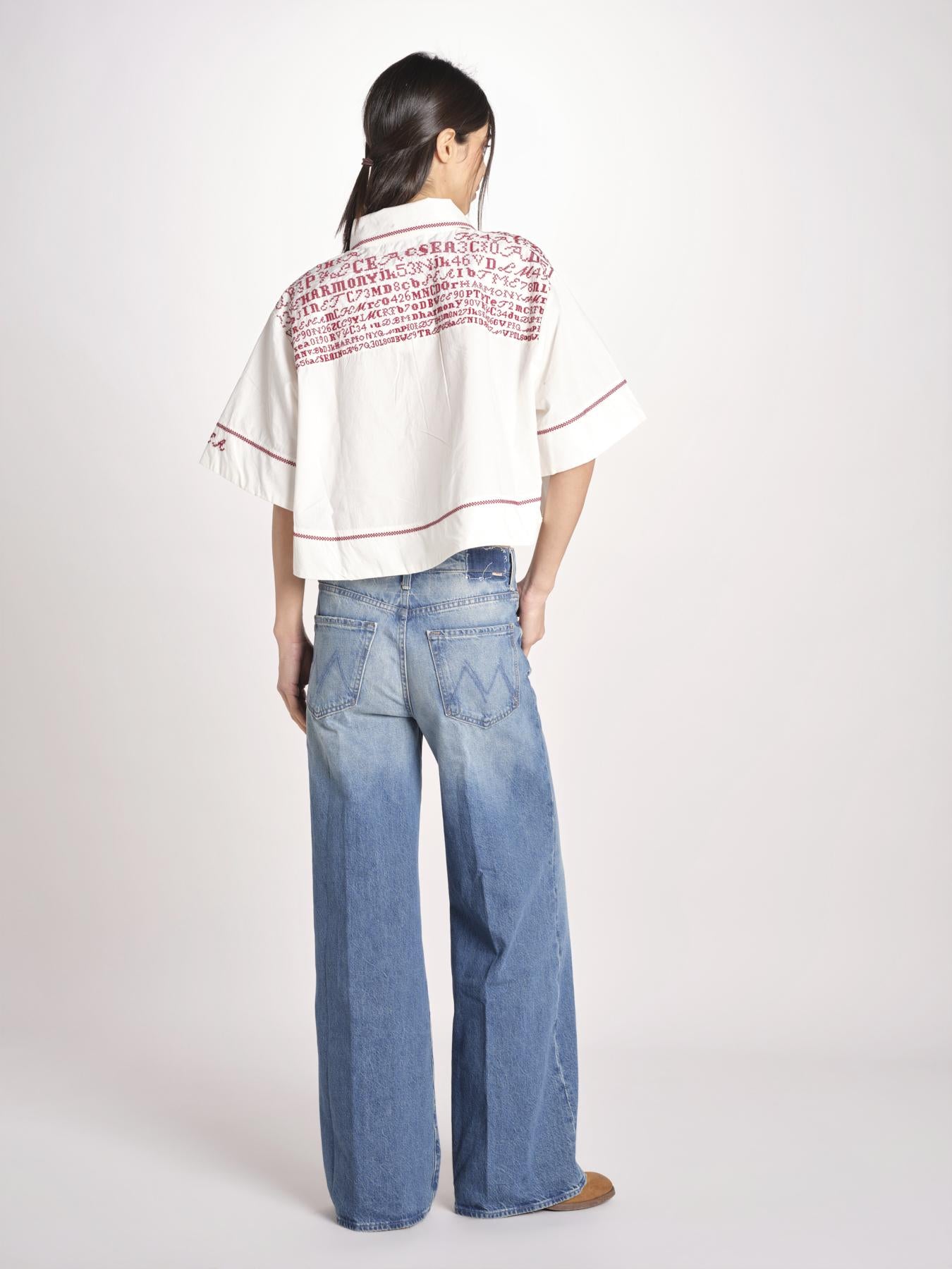 camicia m/c a punto croce 074 WHITE sea ny 