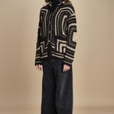 giacca a righe in crochet DICE BLACK mes demoiselles 